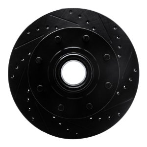 Chevrolet C2500 Brake Rotor (1) - Front Right - R1 Concepts - Drilled & Slotted - Black - `92-`02